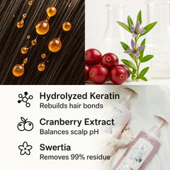 DEMIKI rose-scent shampoo bottle closeup evokes spa-like cleansing and gentle fragrance.