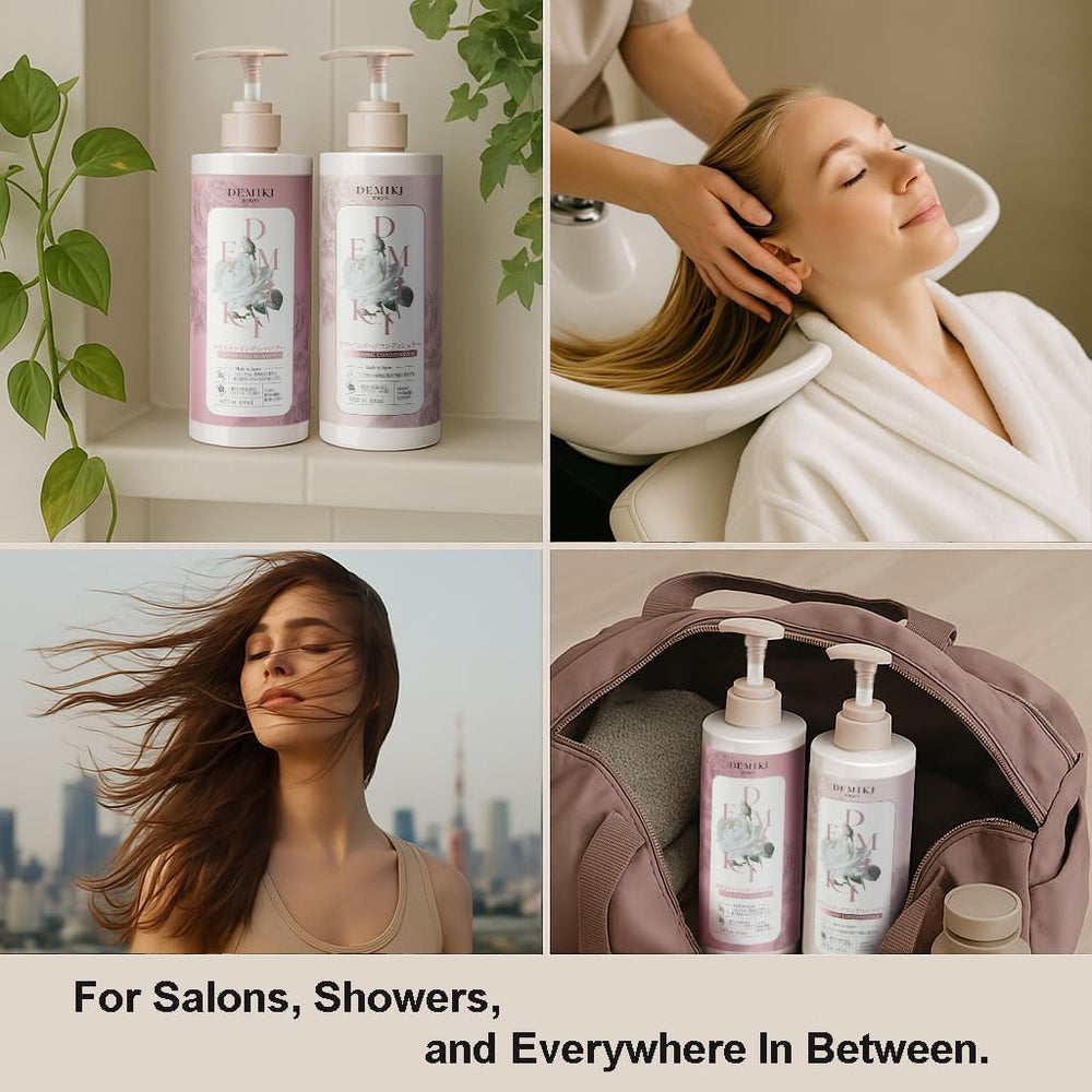 DEMIKI color-protection graphic emphasizes vibrant, color-treated hair preservation.