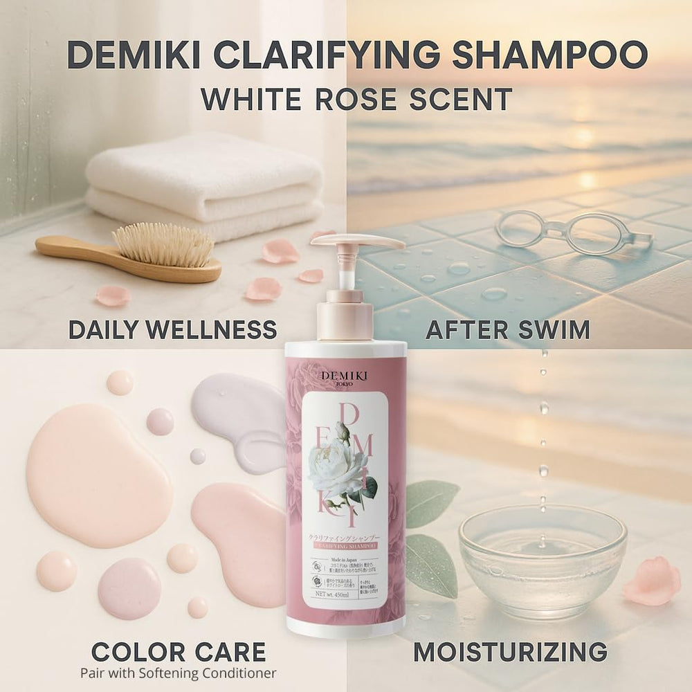 DEMIKI daily-after-swim care supports clean, balanced hair.