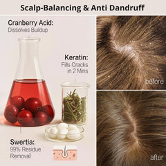 DEMIKI scalp-balancing image suggests soothing care during regular washes.