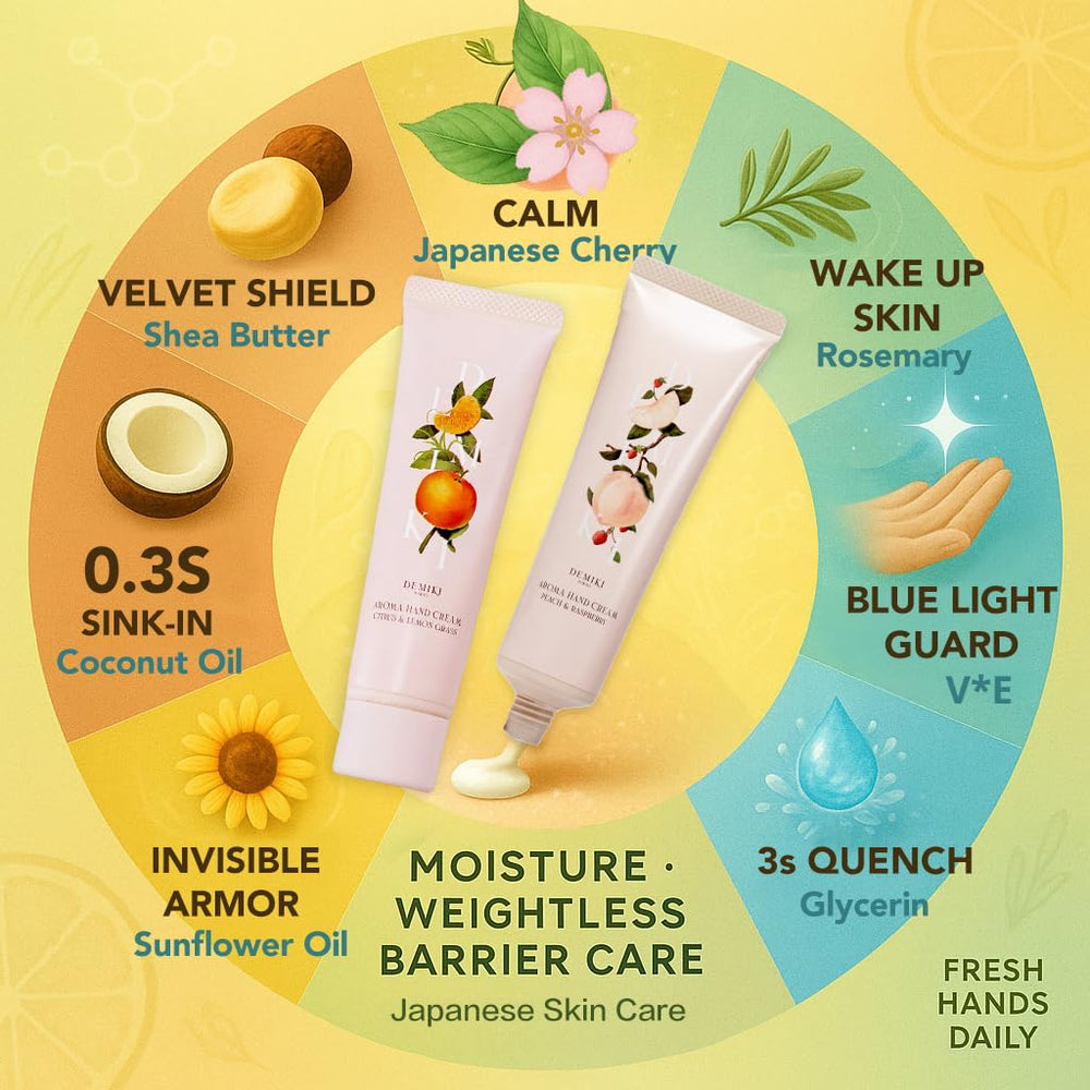DEMIKI cream being absorbed quickly for a non-greasy feel