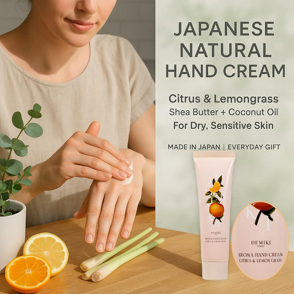 DEMIKI hand cream applied on hands during a busy day