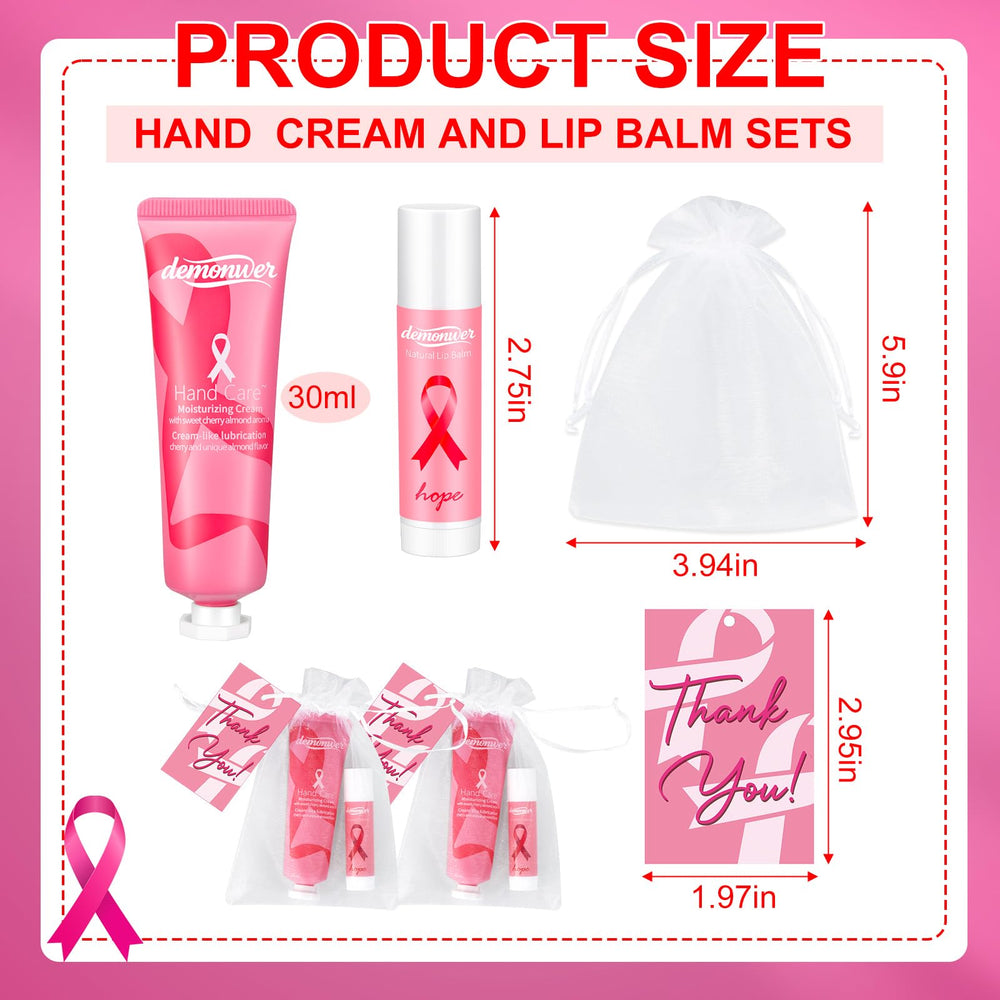 Demonwer pink ribbon lip balm ideal for survivor event favors and care.
