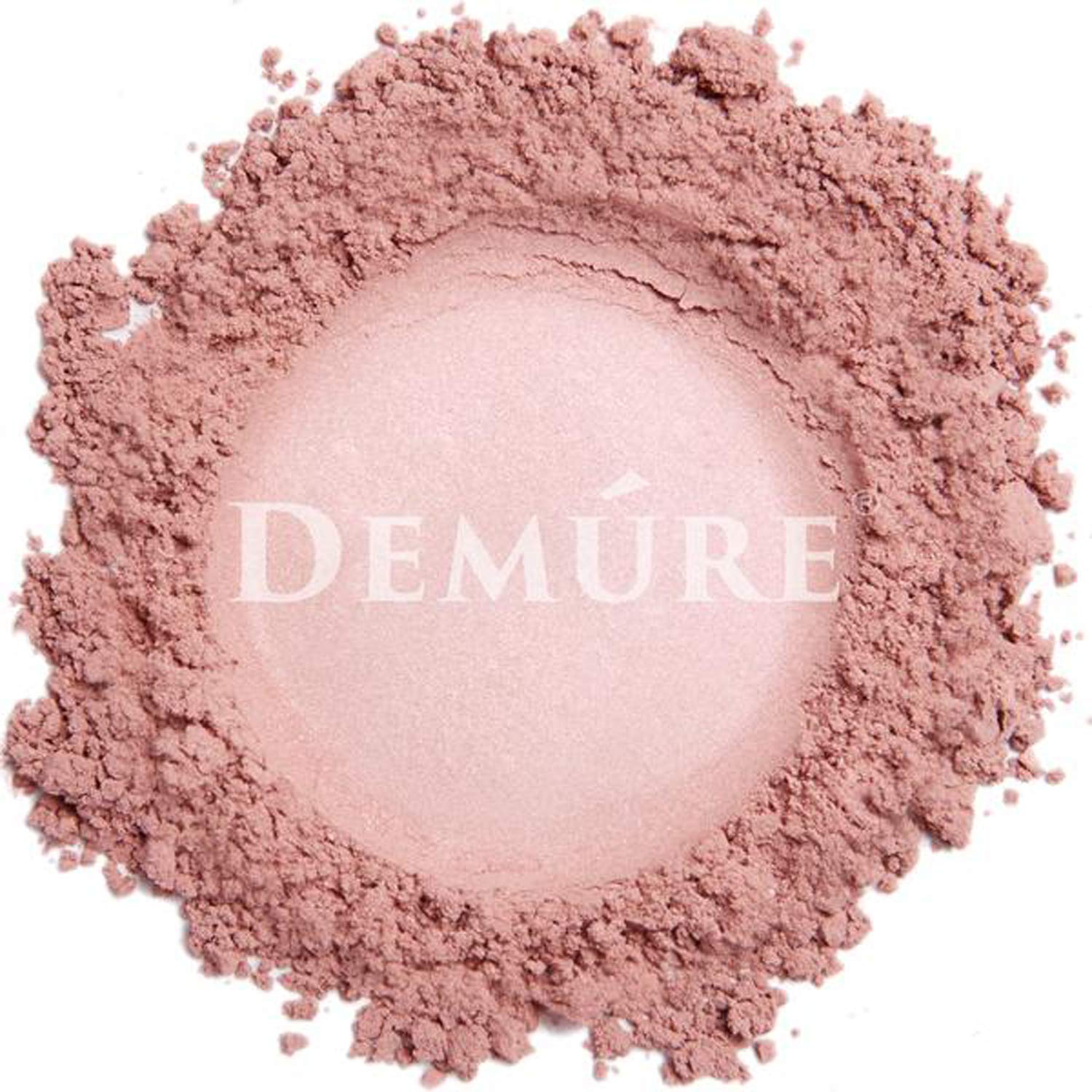 DEMÚRE mineral blush demonstrates buildable color from sheer to bold.