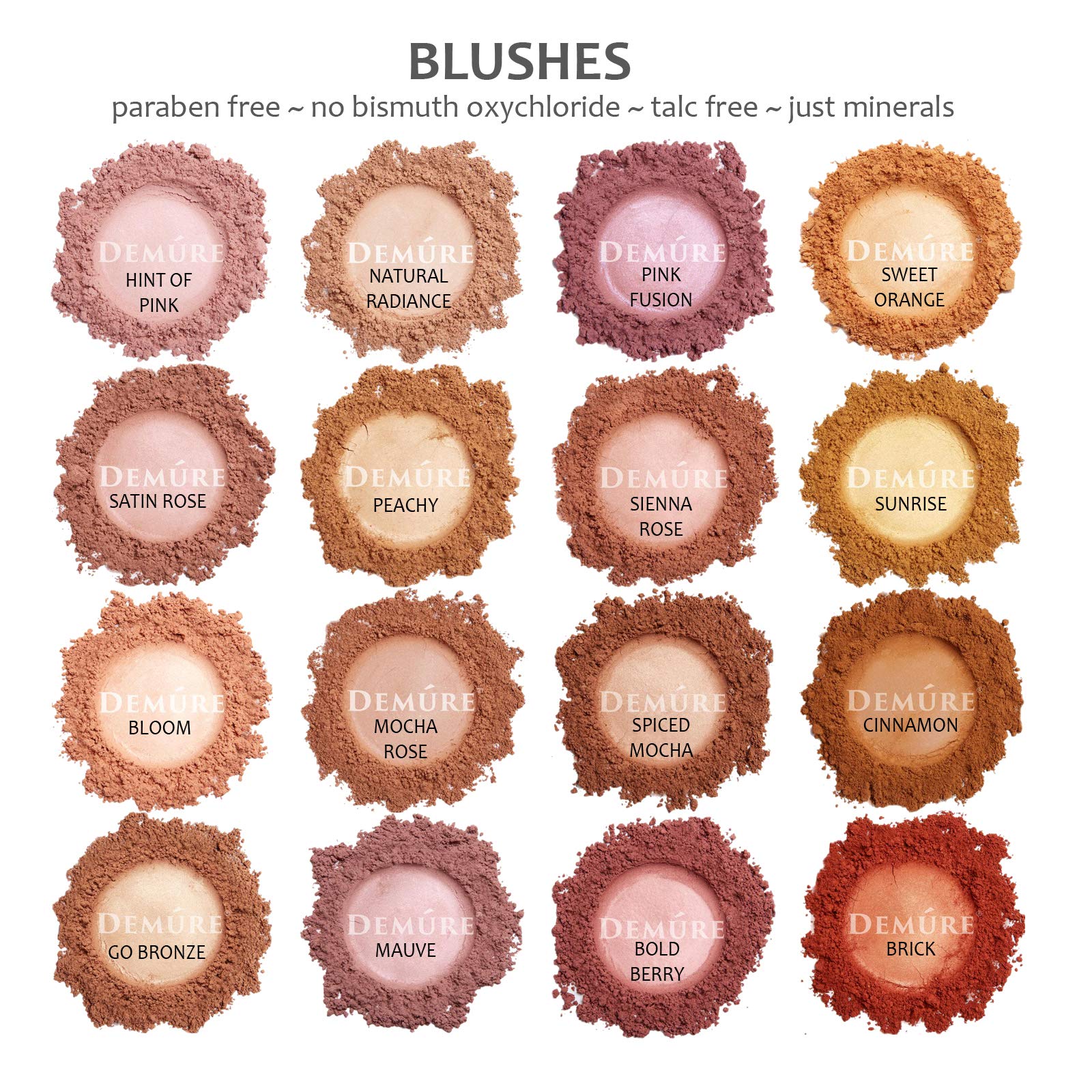 DEMÚRE blush packaging highlights clean, cruelty-free ingredients.