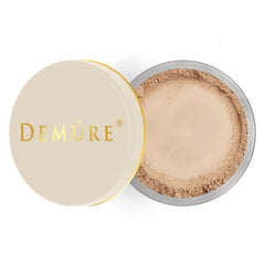 Demure Mineral Foundation bottle in medium-dark shade offers portable coverage.