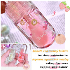 DENESTUP lip gloss oil set strawberry flavor delivers sweet, moisturizing sheen.