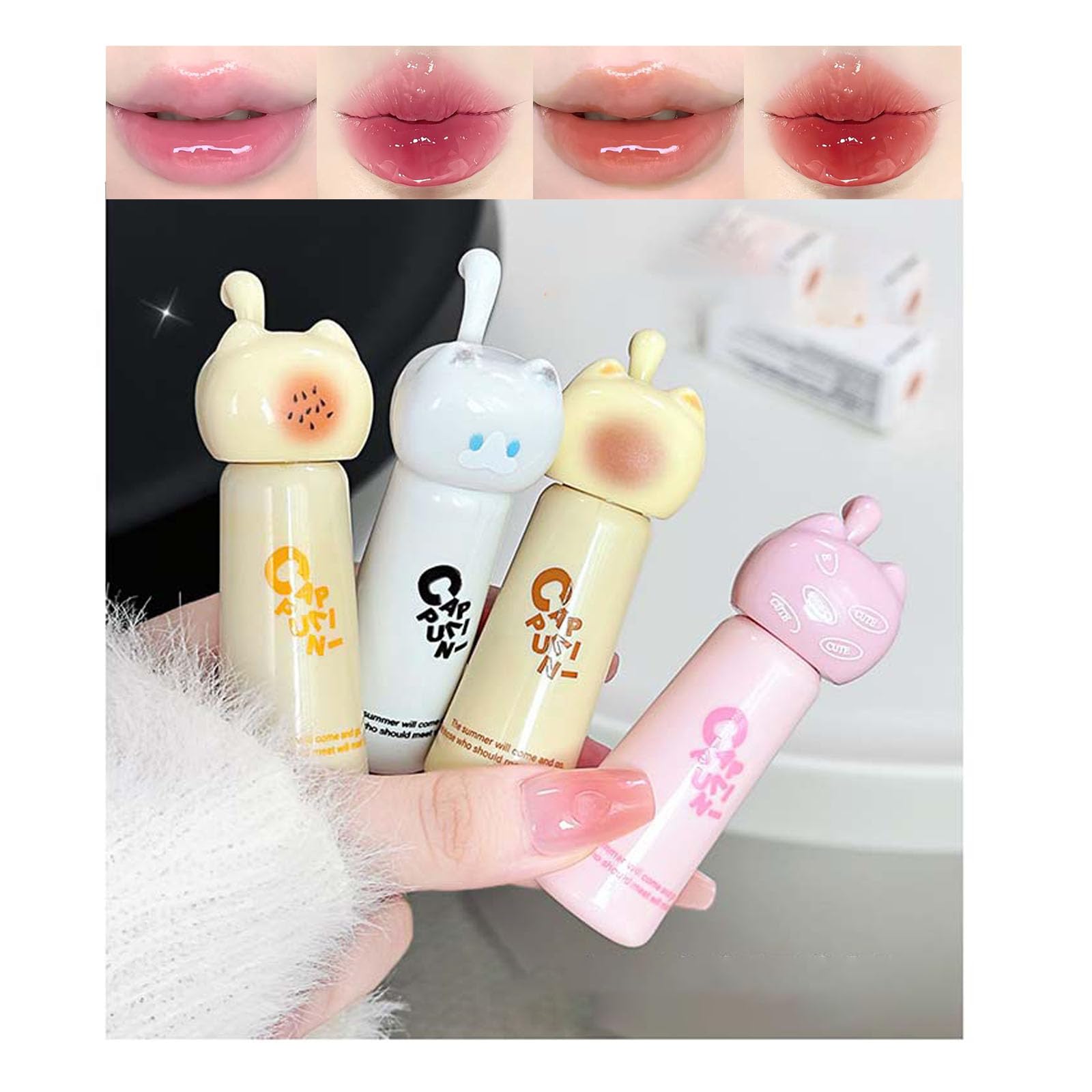 DENESTUP cute cat design lip gloss adds playful style and a glossy finish.