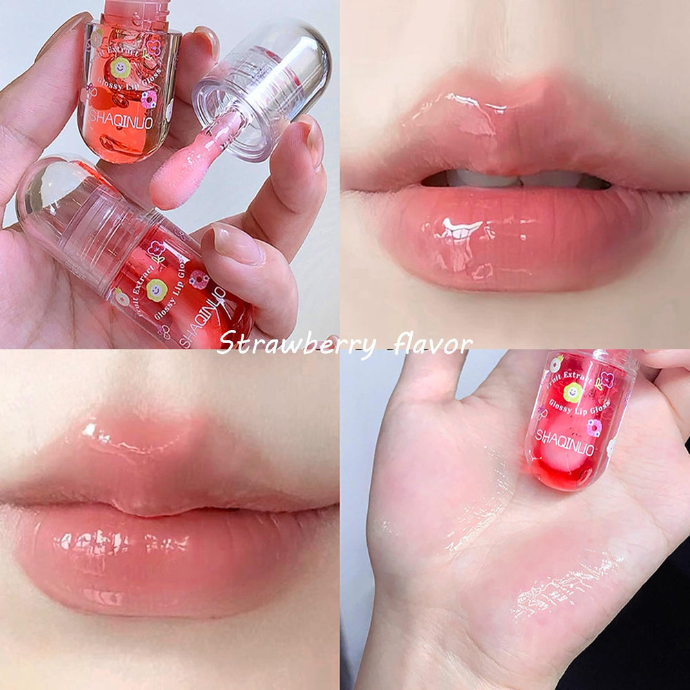 DENESTUP lip gloss oil bottle with smooth application on lips.