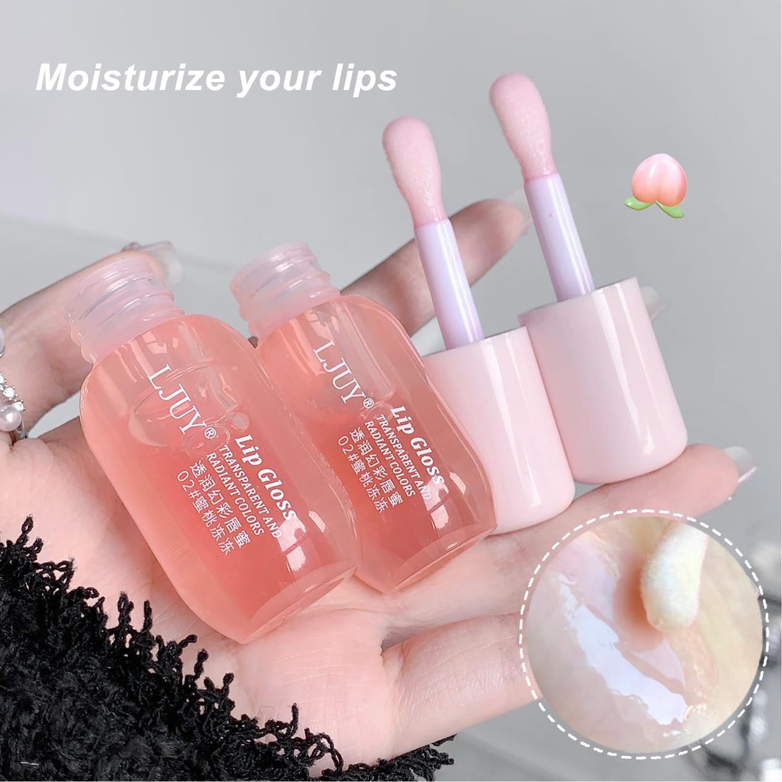 DENESTUP lips glossy shine after application with plump look