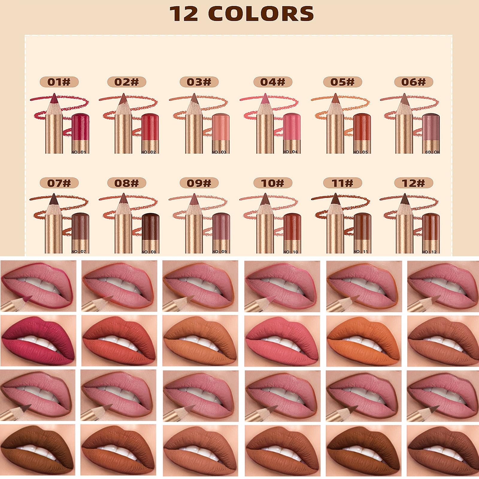 DENESTUP no-smudge pencil helps maintain precise lip outlines.