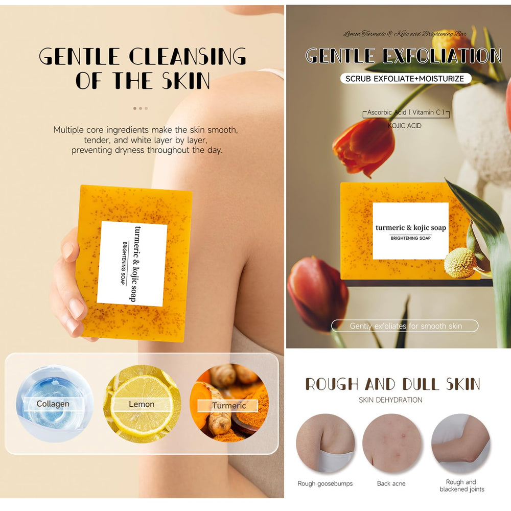 DENESTUP Turmeric Set packaging with lifestyle shot suggesting a soothing ritual.