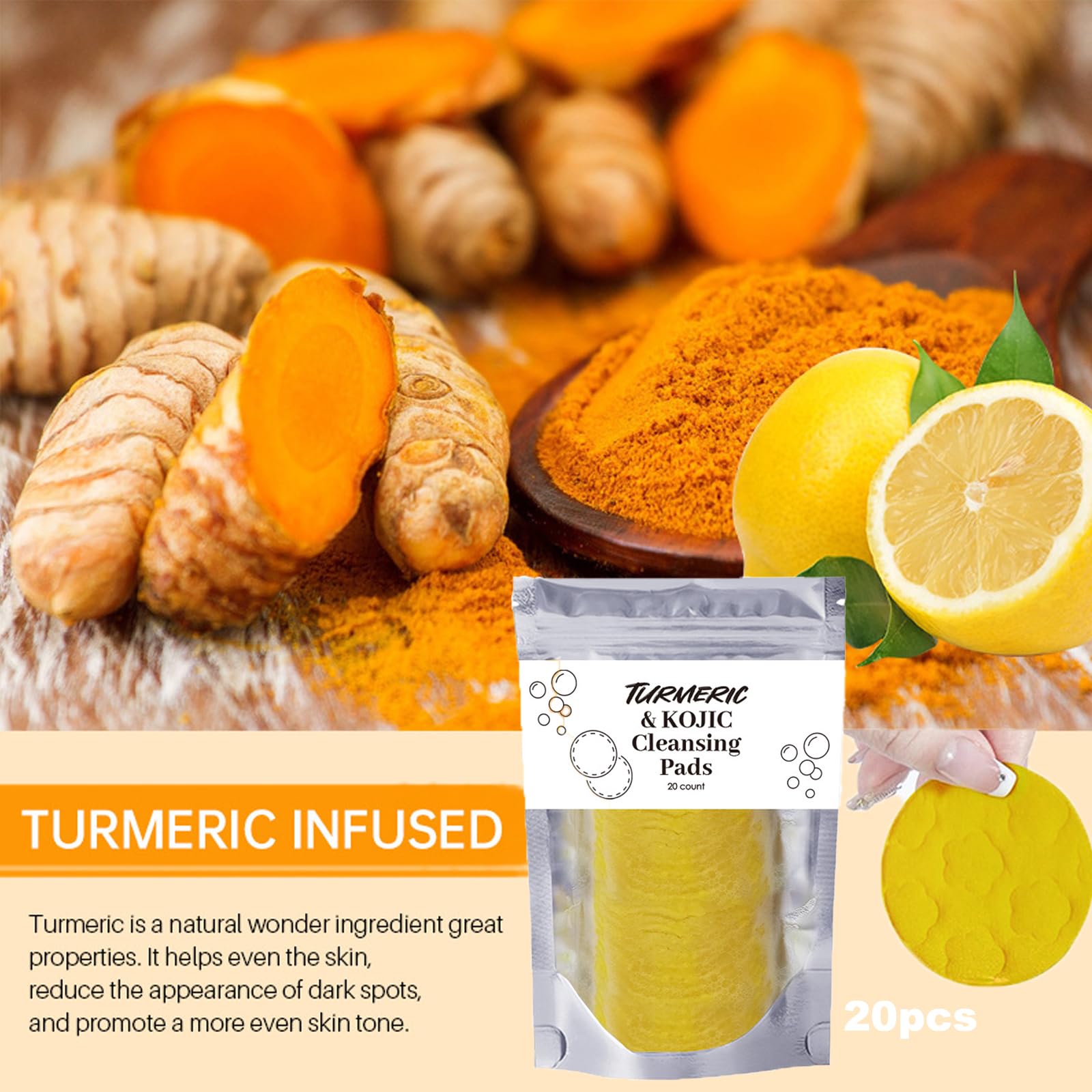 DENESTUP Turmeric Soap Bar cleanses gently and promotes even skin tone.