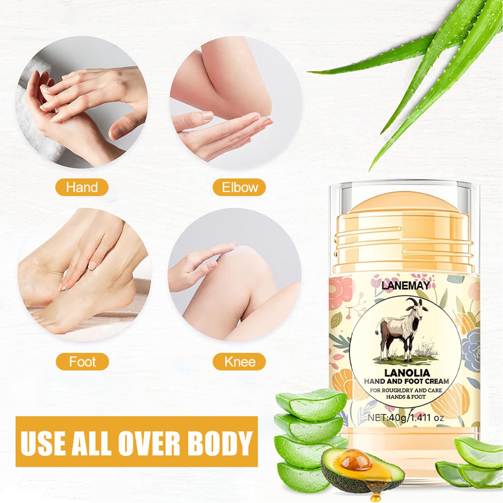DENESTUP urea cream 60% for knees and elbows nourishes dry patches.