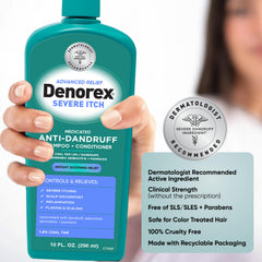 Cooling tingle visual showing instant relief with Denorex Advanced Relief