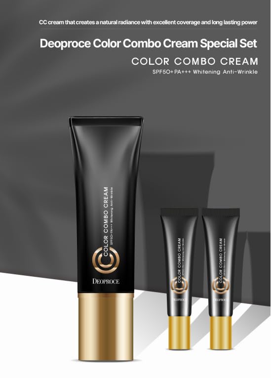 Deoproce Color Combo CC Cream swirl on hand demonstrates silky texture for easy blending.