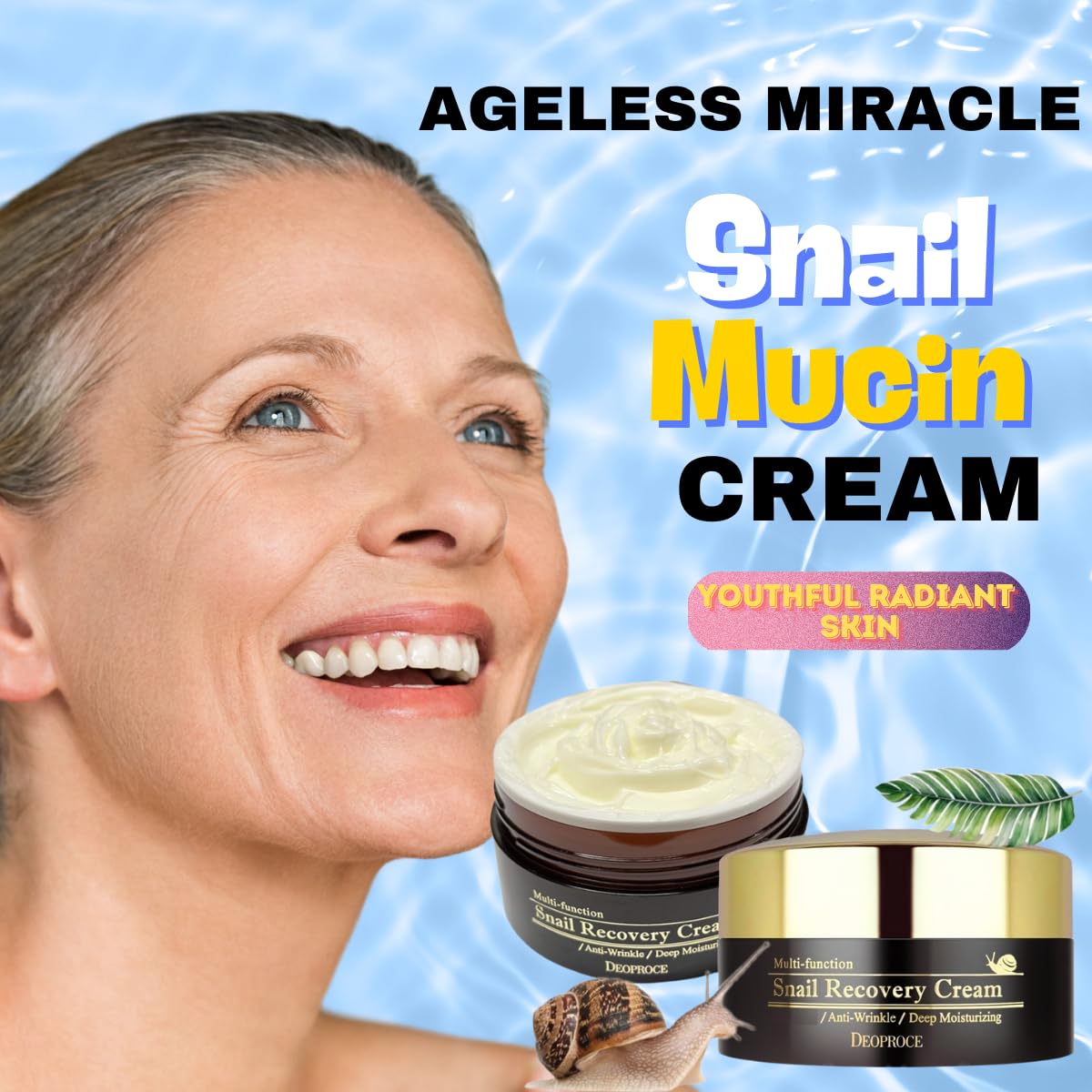 Deoproce Snail Recovery Cream with licorice ingredient for brighter-looking skin