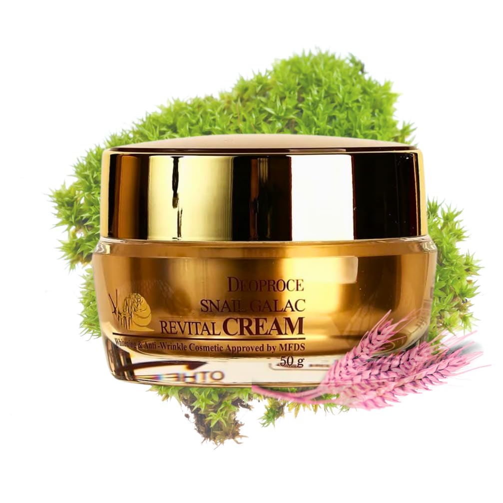 Deoproce snail revital cream bottle for daily hydration and gentle anti-aging care.