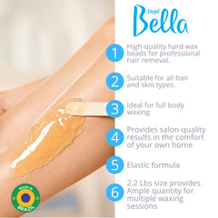DEPIL BELLA honey hard wax beads providing salon-like long-lasting results