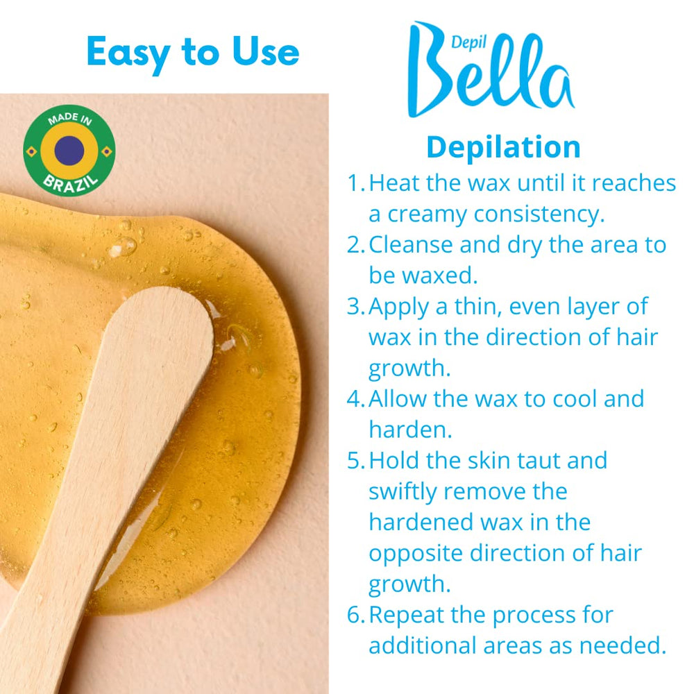 DEPIL BELLA honey hard wax beads offer a soft skin result