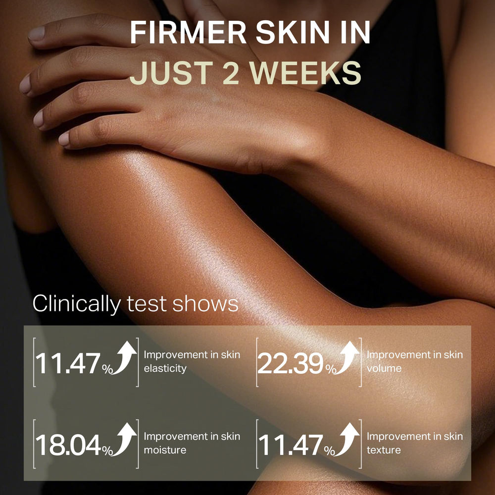 Depology body lotion being massaged into skin with circular motions