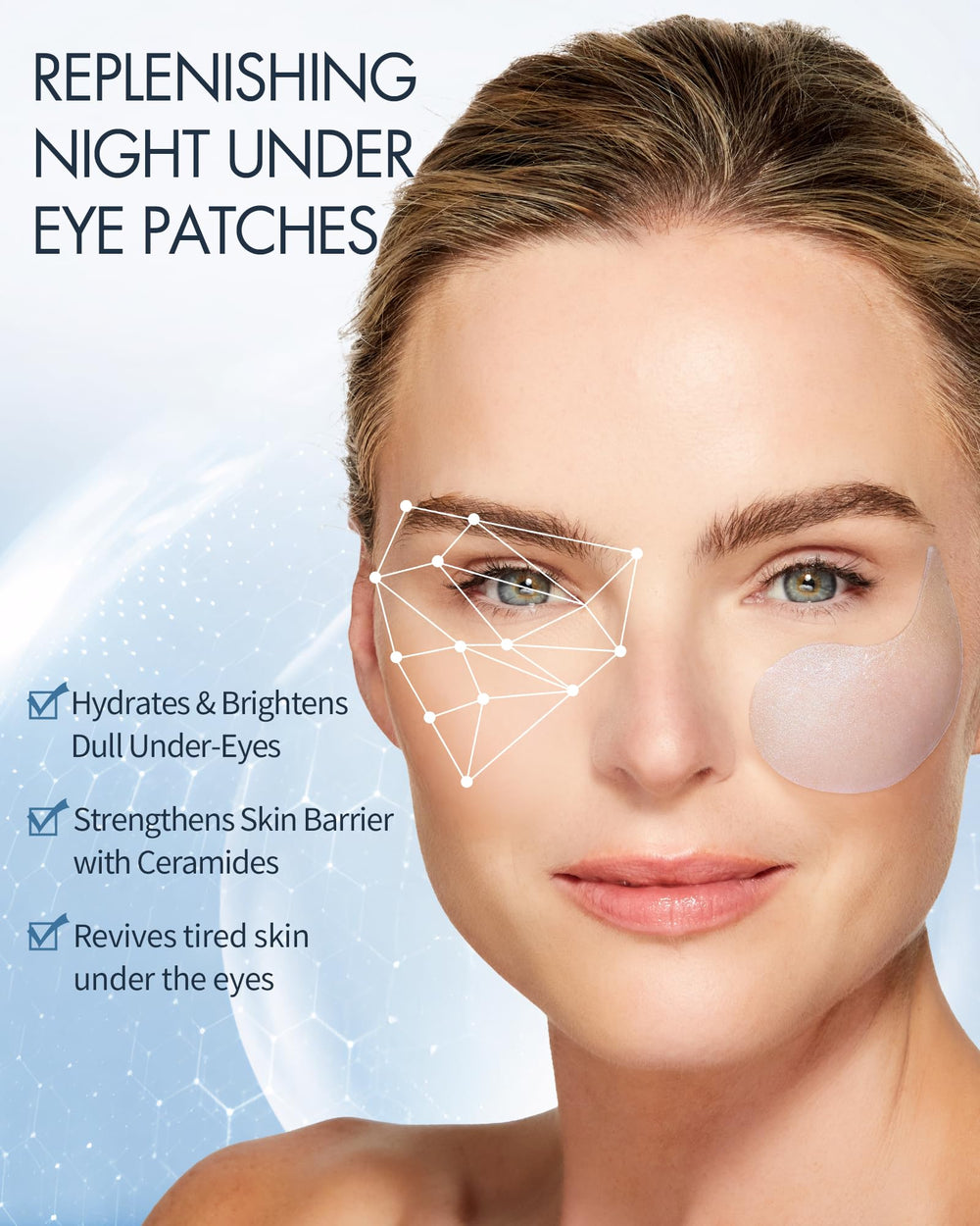 depology under-eye patches with hyaluronic acid and ceramides for hydrated skin