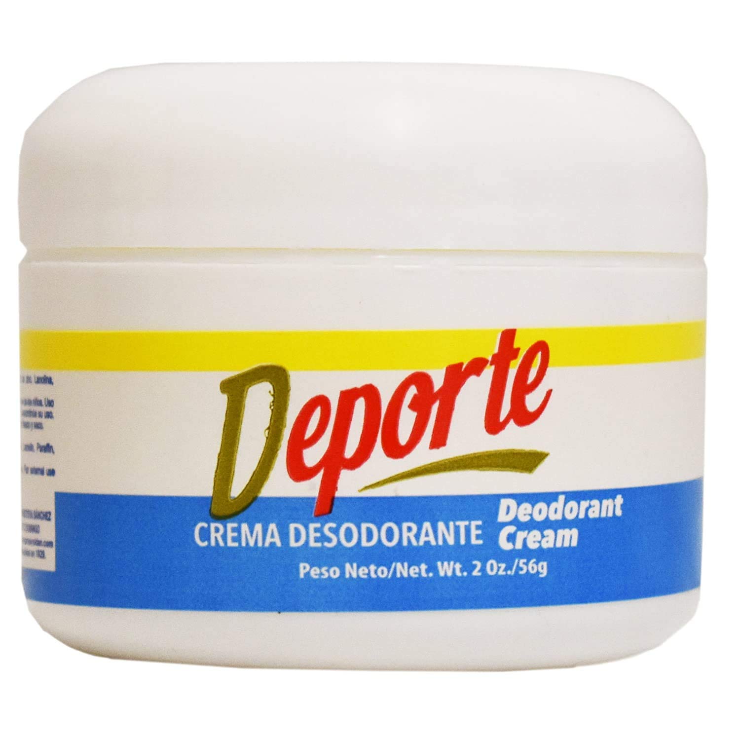 Deporte Deodorant Cream 2oz jar shows long-lasting freshness and quick absorption.