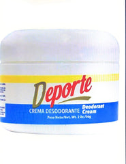 Deporte Deodorant Cream 2oz packaging featuring universal unisex formula.
