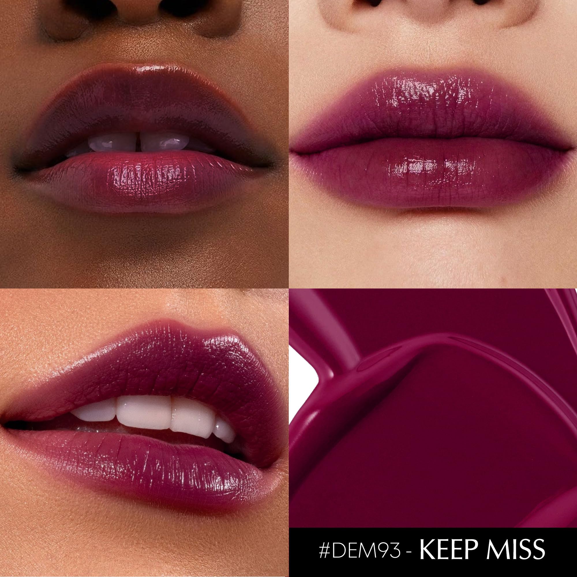 Depuplum dark purple lipstick tube displayed highlighting rich shade and luxe texture