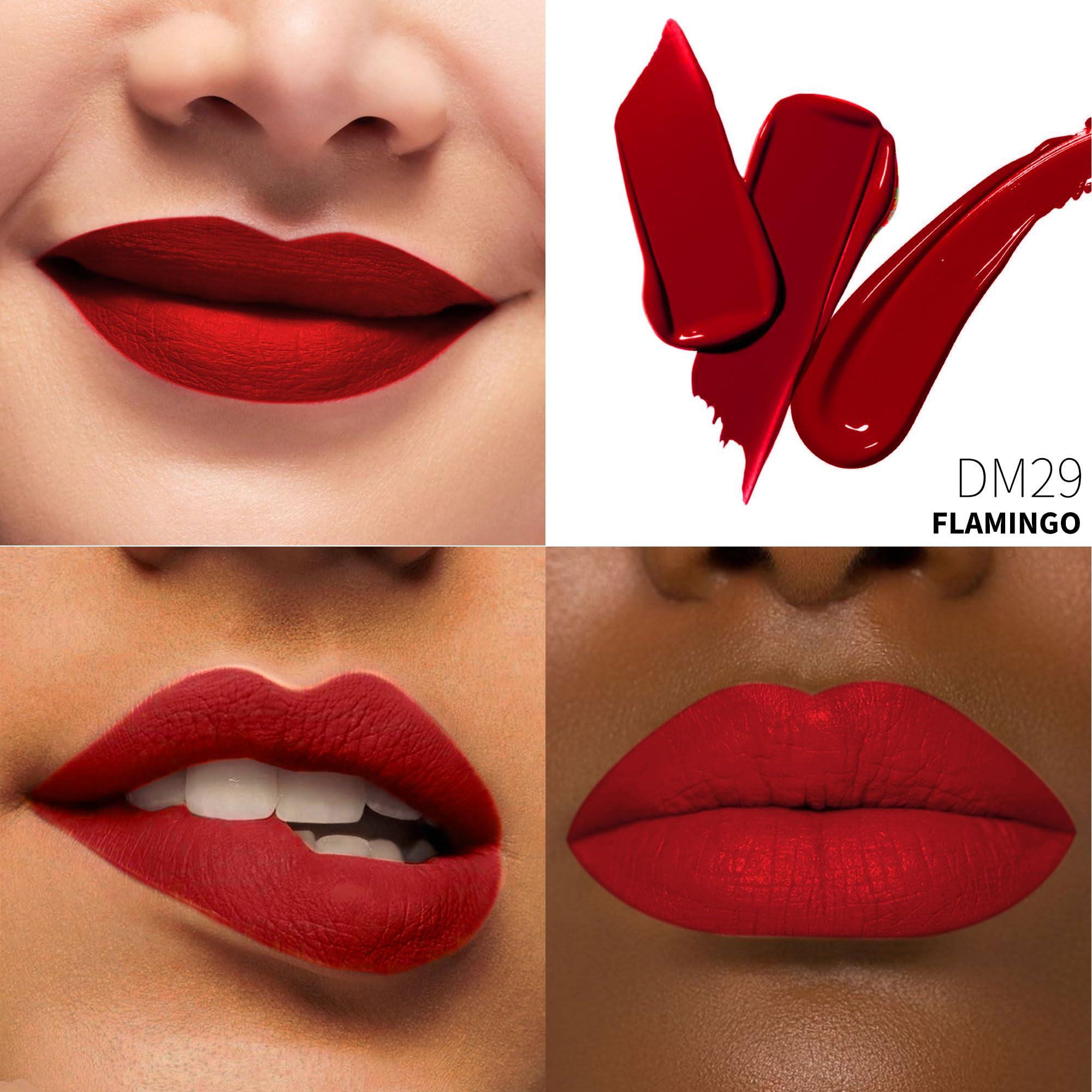 Depuplum lipstick swatch in wine red displaying vibrant color