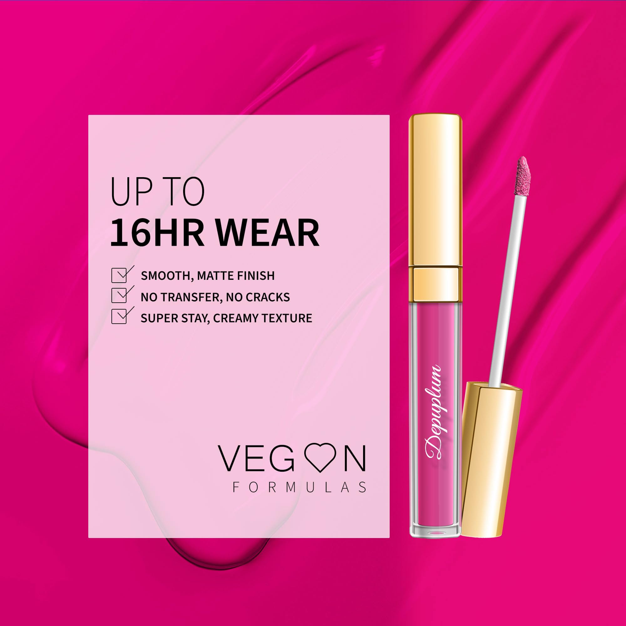 Depuplum DM06 Dream Pink demonstrates transfer-free lipstick performance.