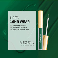 Model applying Depuplum Green Forest with precise tip for clean edges.