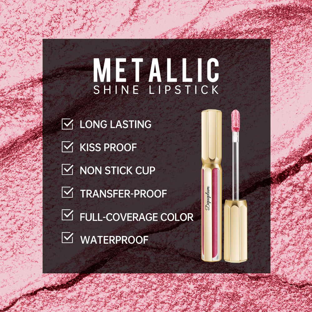 Depuplum lipstick tube luxury packaging shows premium metal case and metallic sheen