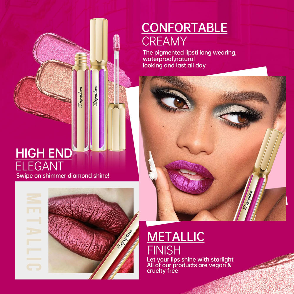 Depuplum luxury metal tube packaging visual 5 conveys premium lipstick experience.