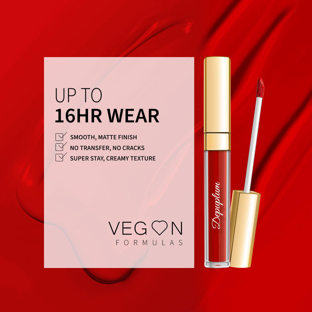 Precise flocked tip applicator enables clean, controlled application on lips.