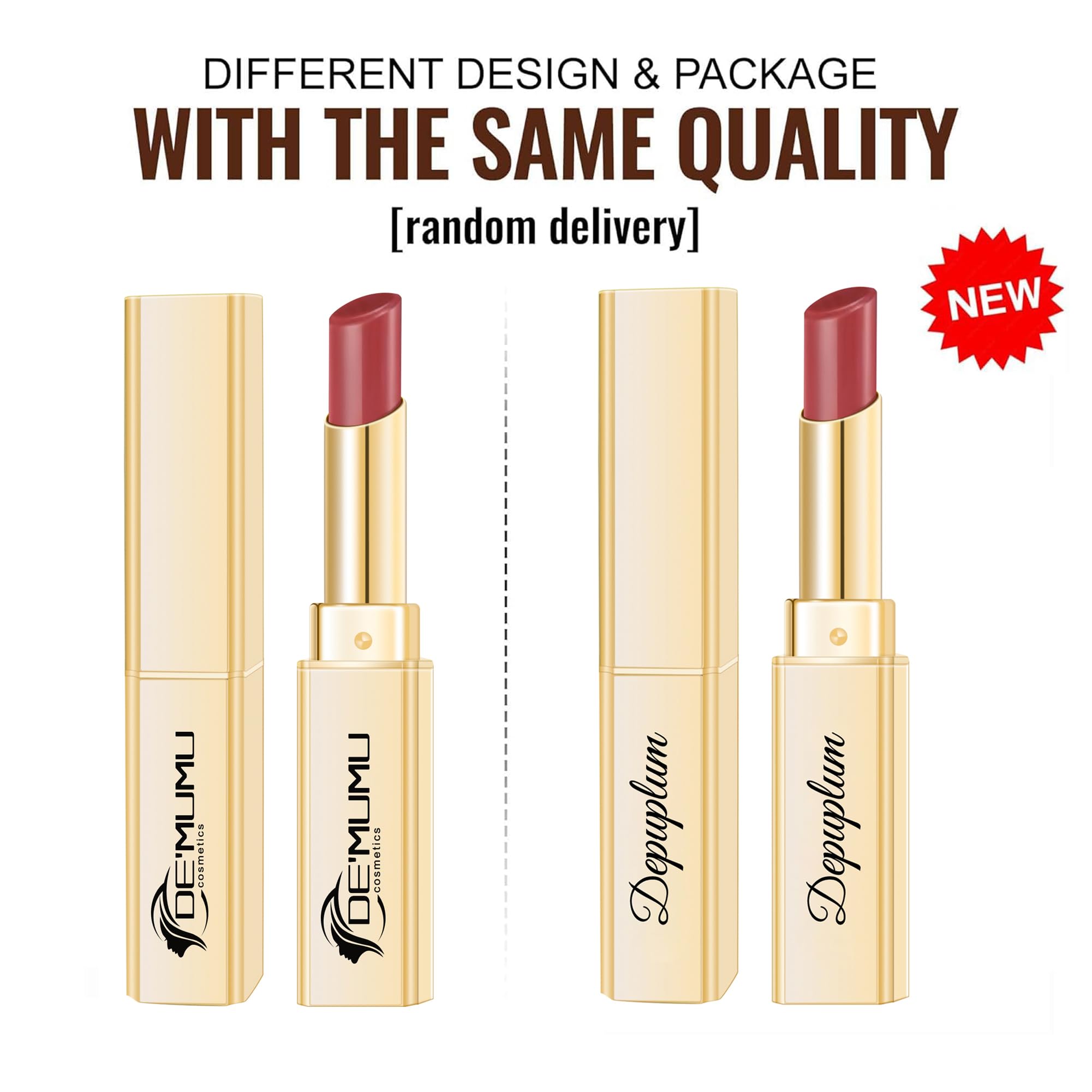 Depuplum Reddish Lipstick moisture-rich formula nourishes lips with a subtle glow.