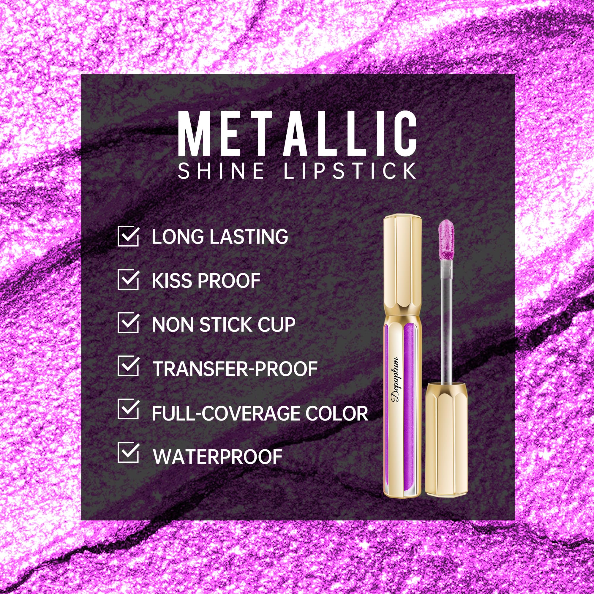 Depuplum satin-smooth lipstick visual 4 showing silky texture and rich color payoff.