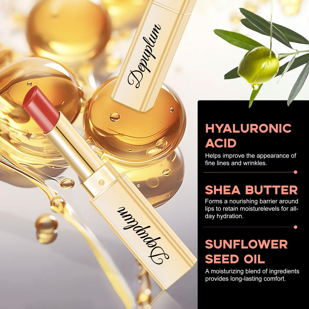 Depuplum vegan cruelty-free label on lipstick packaging