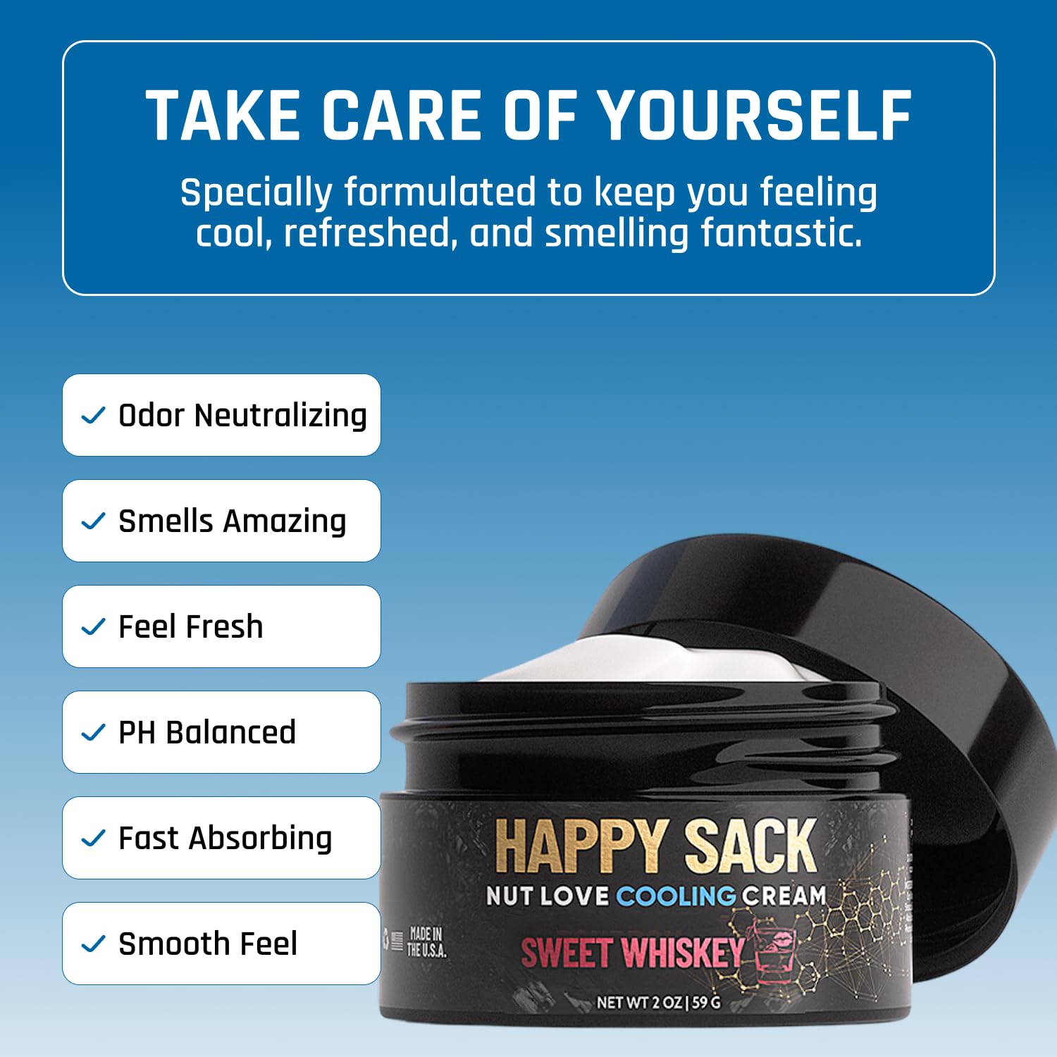 Derm Dude Happy Sack Ball aluminum-free cream offers long-lasting freshness without harsh metals