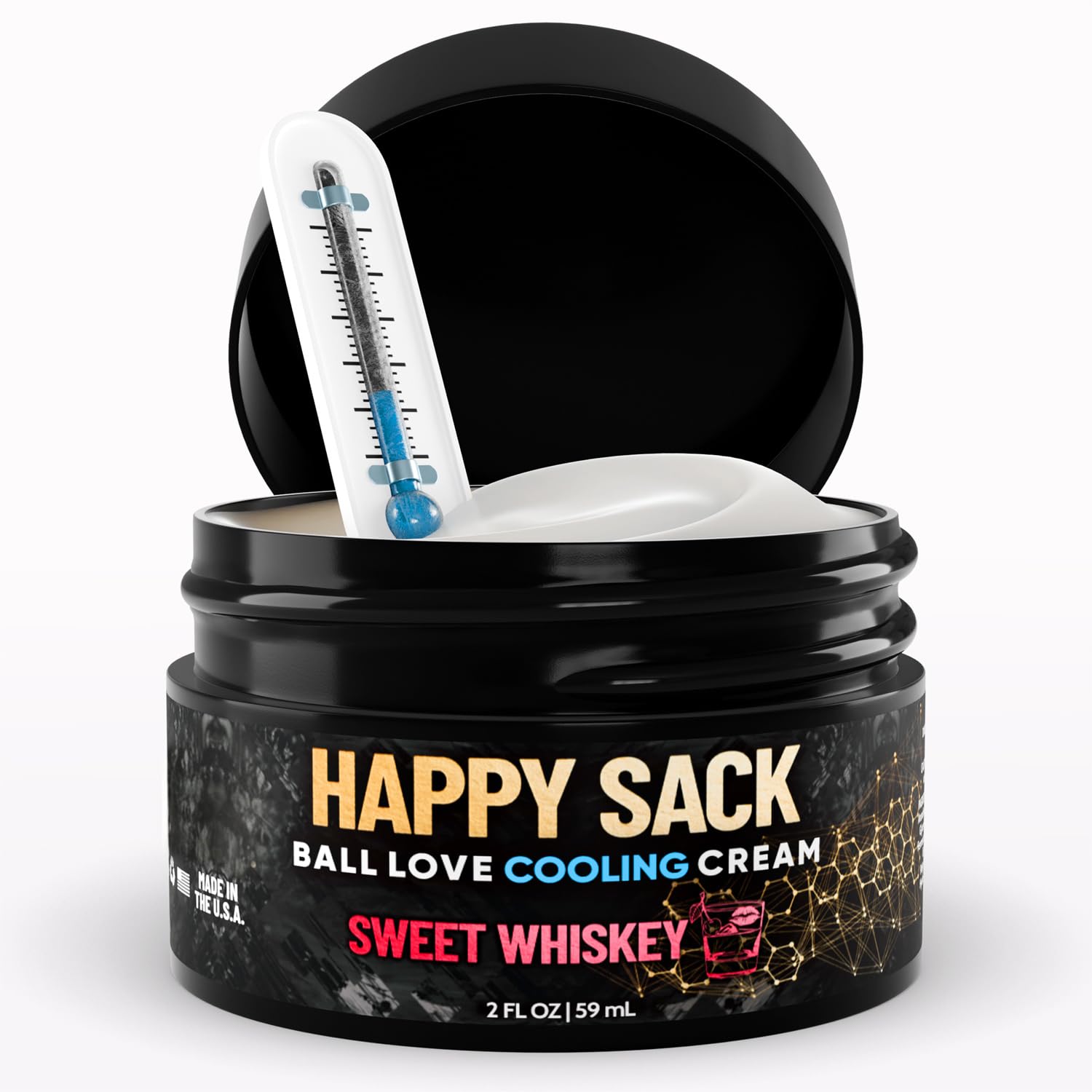 Derm Dude Happy Sack Ball deodorant cream 2oz bottle provides quick odor protection for active days