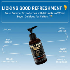Derm Dude Holy Foot Cream applied to skin for smooth hydration