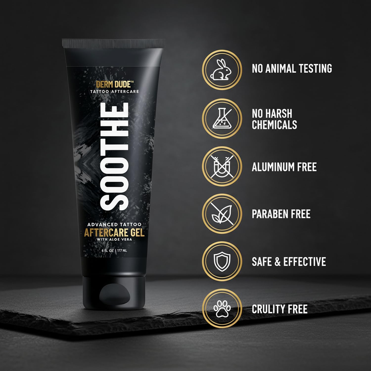 Derm Dude Tattoo Gel hydrates skin with long-lasting moisture for comfortable healing