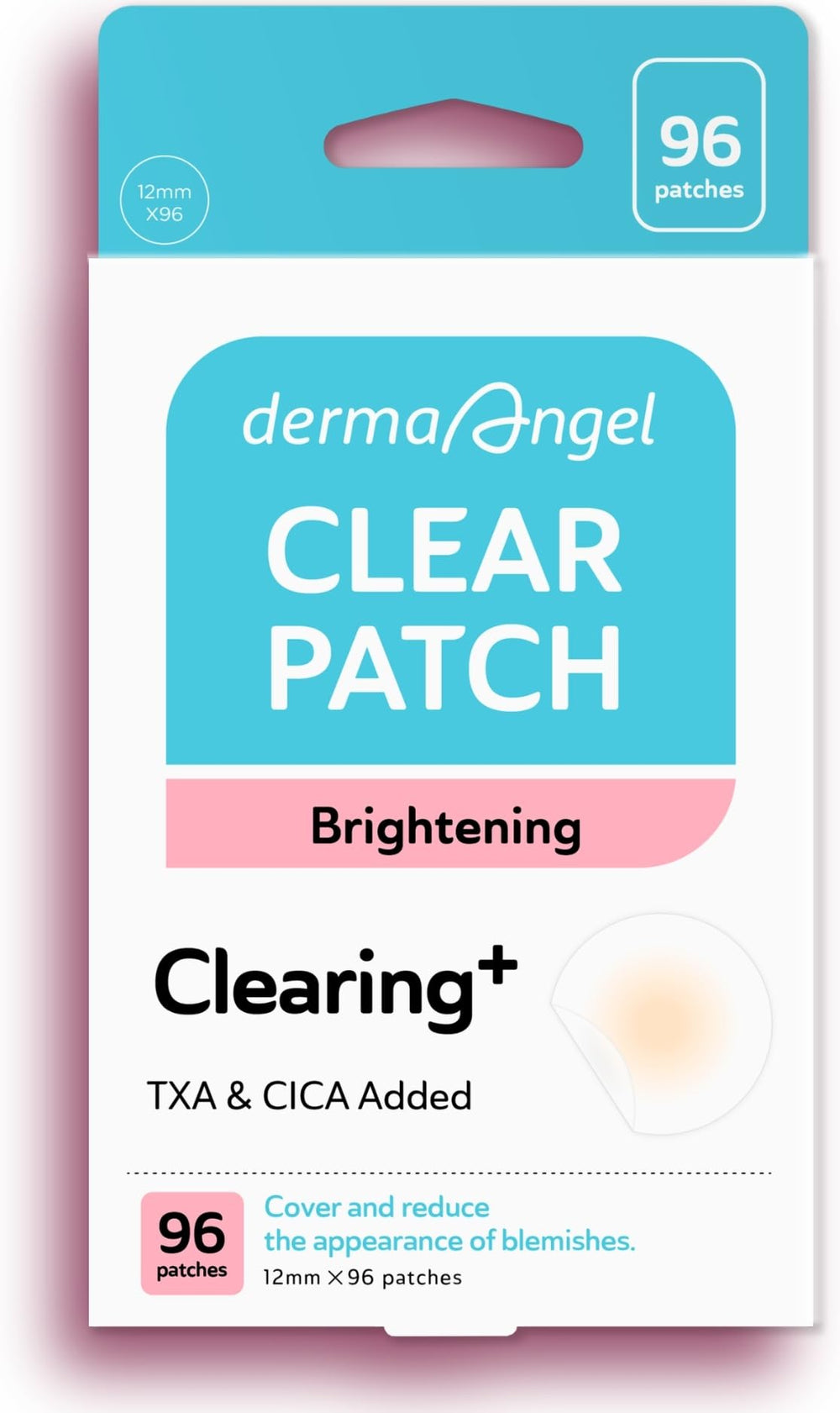 DERMA ANGEL Dark Spot Patches applied to an active pimple for discreet protection