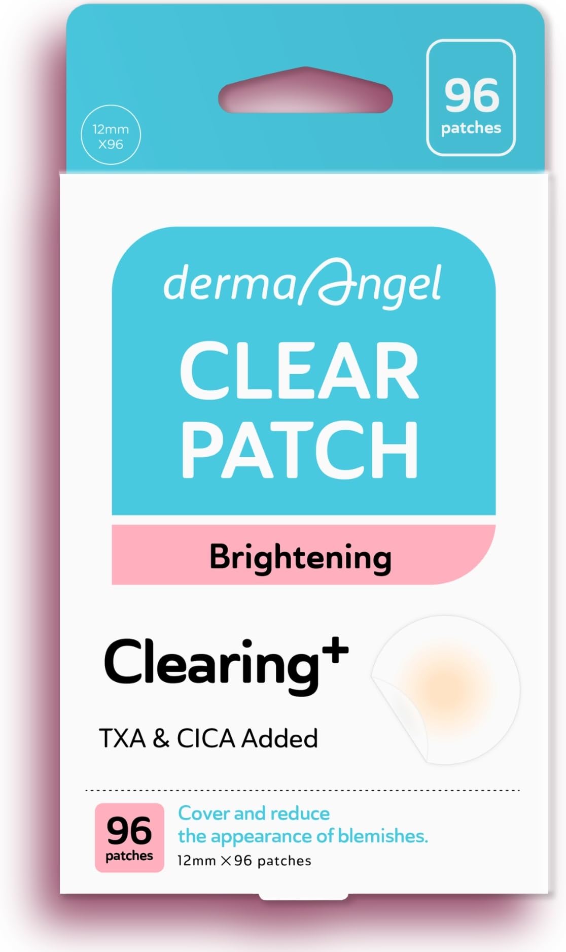 DERMA ANGEL Dark Spot Patches applied to an active pimple for discreet protection