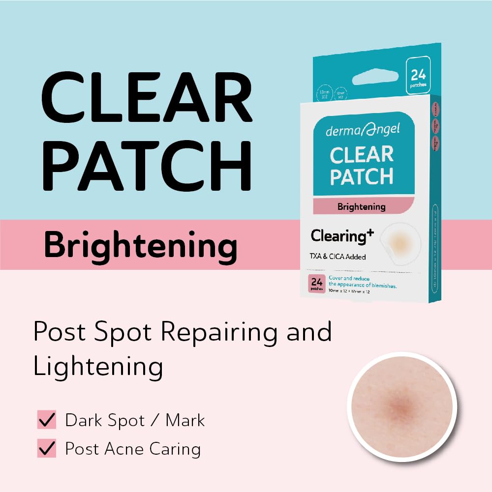 DERMA ANGEL hydrocolloid patch absorbing fluids on blemish
