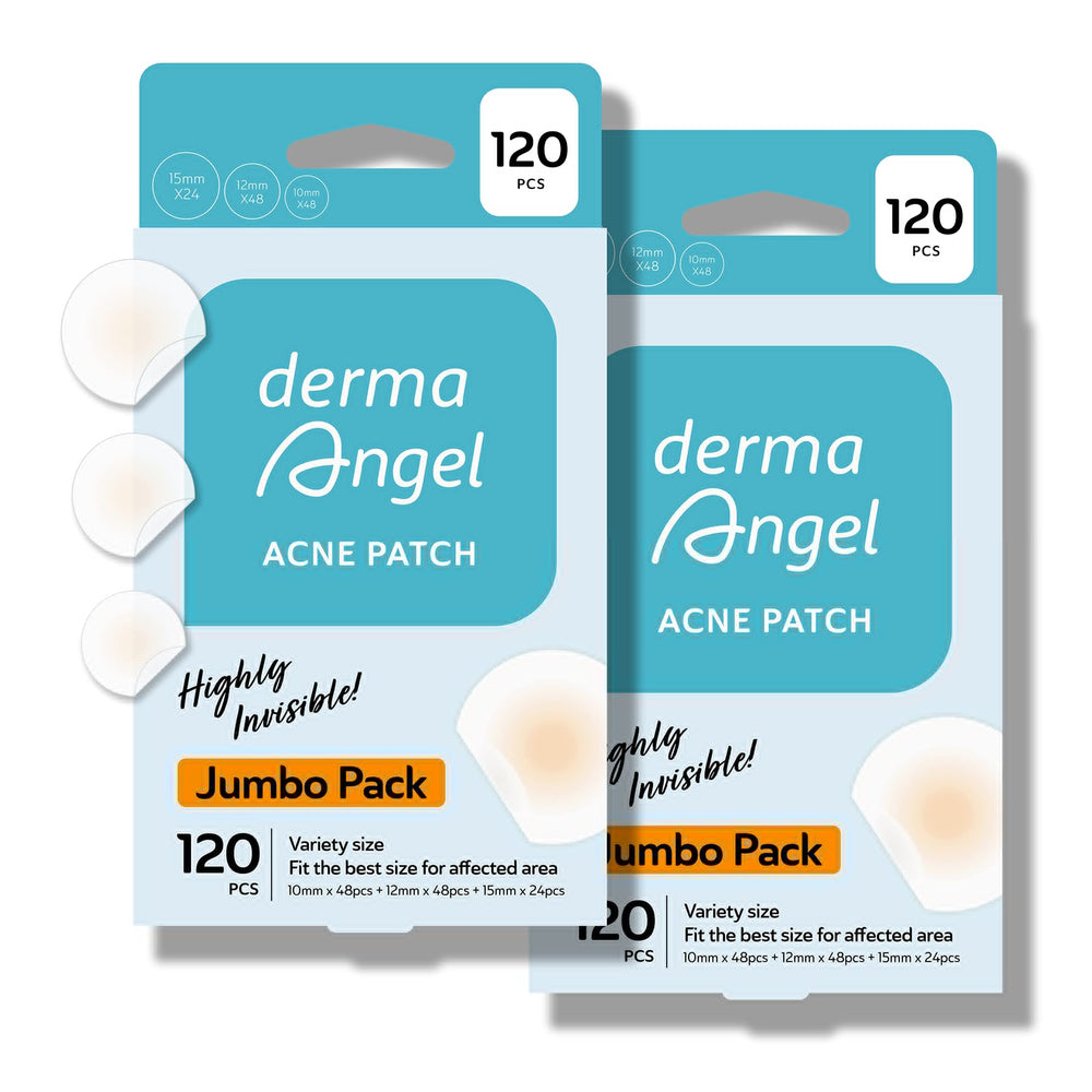 Derma Angel Ultra Invisible Patches with 0.01cm edge blend under makeup for discreet cystic pimples.