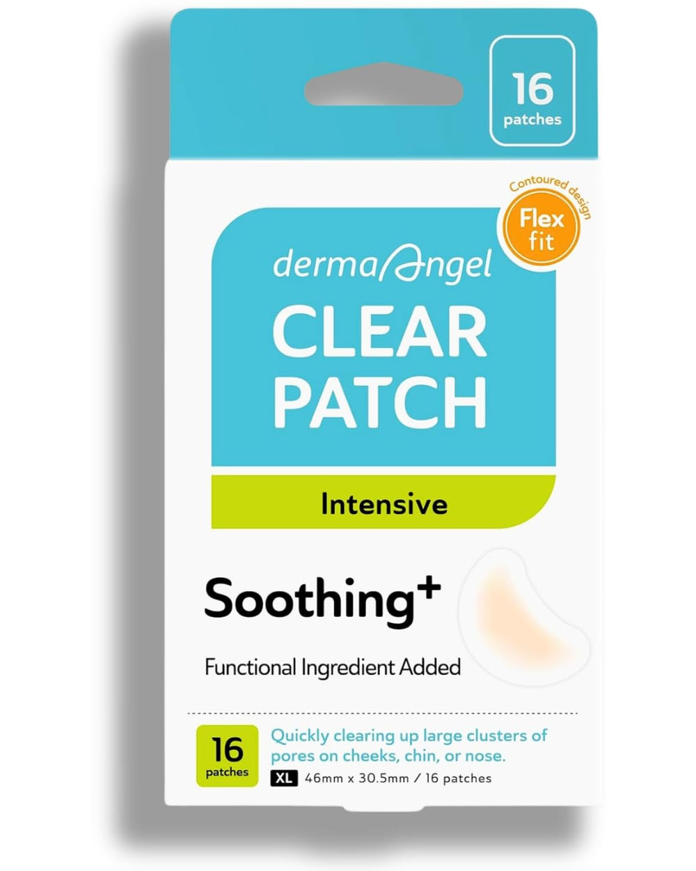 DERMA ANGEL XL patches feature a matte edge for invisible wear.