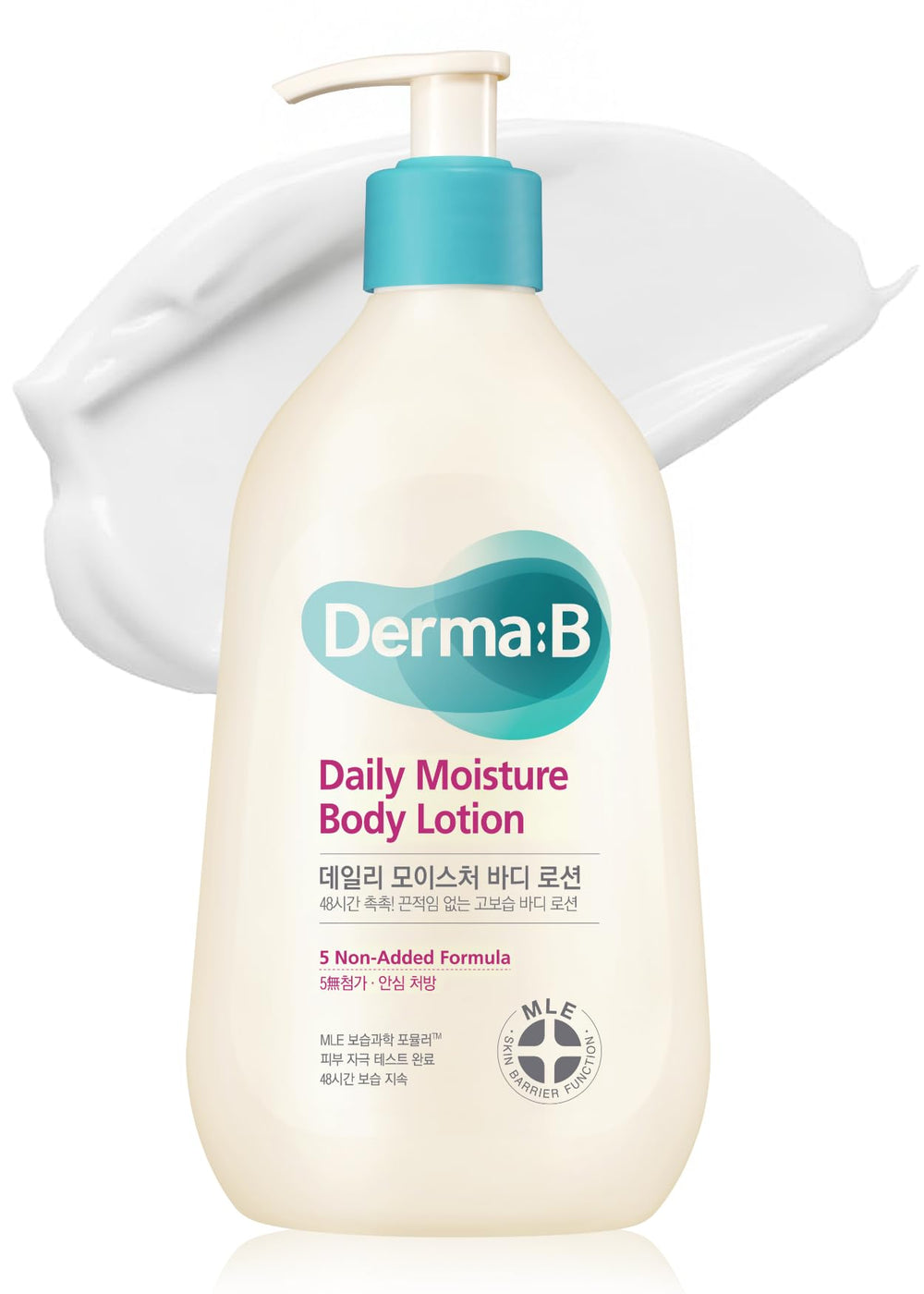 Derma B Daily Moisture bottle pour shows quick absorption for dry skin