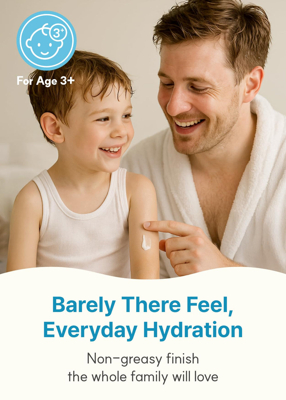Derma B Daily Moisture pump dispenser shown for family-friendly application