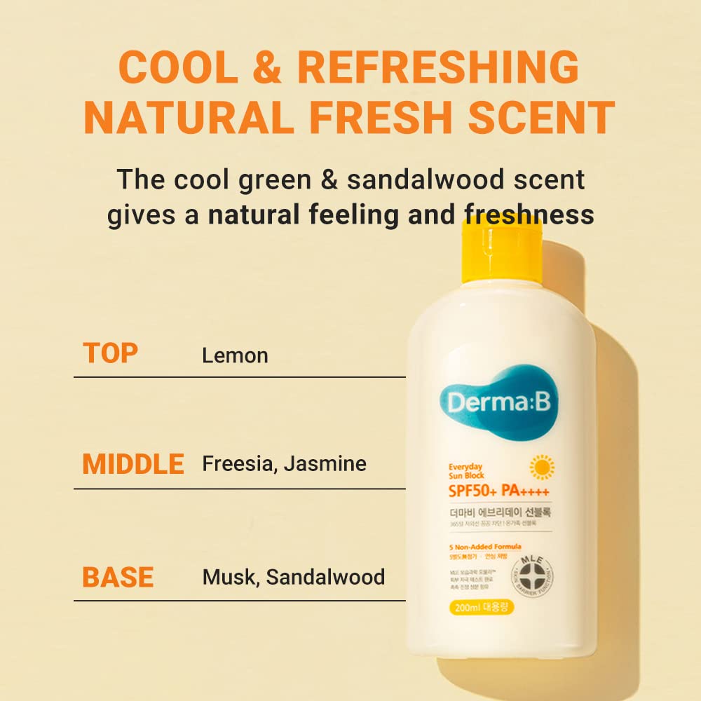 Derma B Everyday Sun Block non-sticky formula for dewy skin